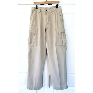Polo Ralph Lauren Cargo Pants Straight Leg 90s Polo 67s Khakis Tan Size 33 x 32
